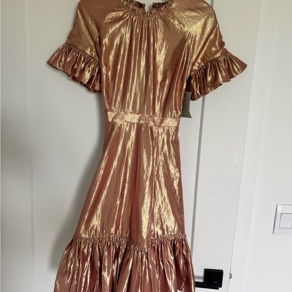 Rachel Parcell NWT Metalic Rose Gold Dress